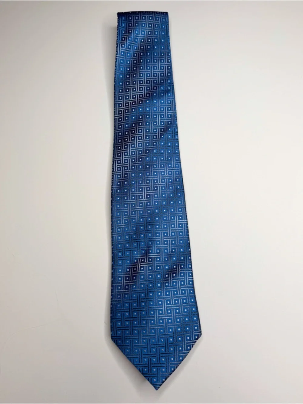 Bundle of 5 Silk Ties Geoffrey Beene Roundtree Blue Patterned Designer Lot
